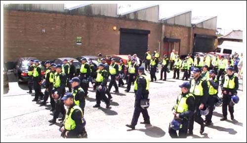 Britain First - 2015 - March in Luton with massive police protection
